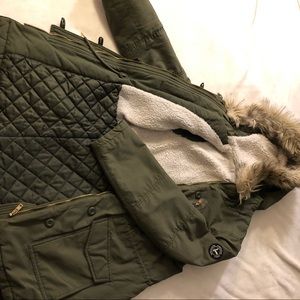 Olive green American Eagle parka
